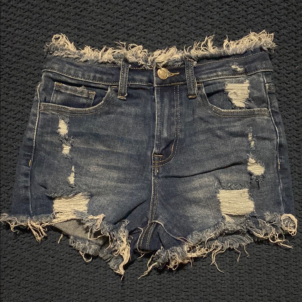 Distressed Denim Shorts